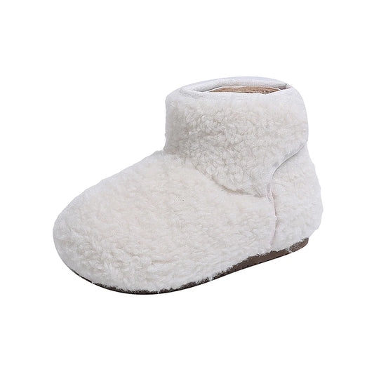 New Children's Winter Boots for Girl Warm Simple Furry Hairy Toddlers Fashion Plush Boots Short Outdoor Kids Ankle Boots Soft