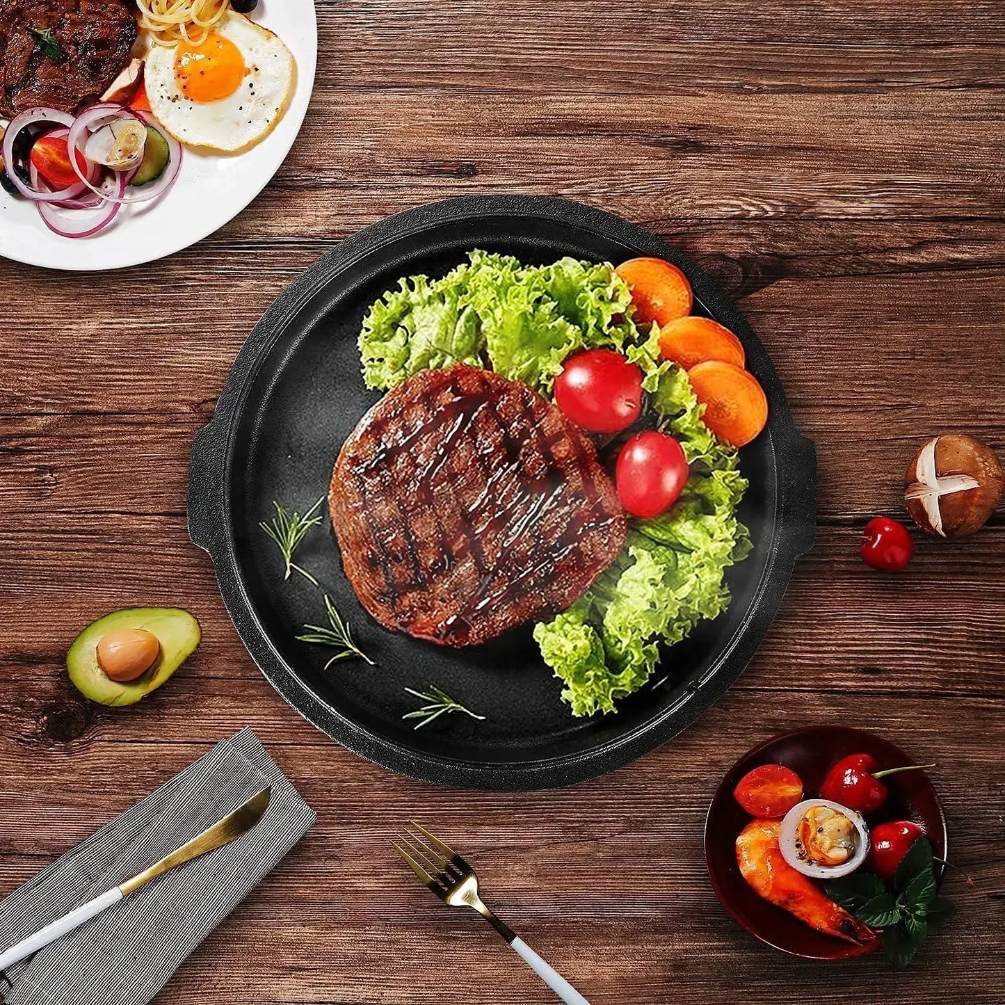 6 Quart Cast Iron Dutch Oven Camping Pot Outdoor Portable Multi-function Cookware Stew Barbecue Soup Picnic Pot