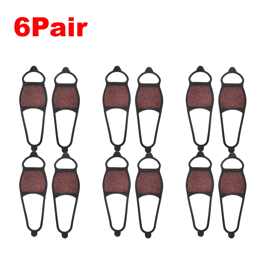 1-10Pair Coarse Sand Crampons Non-Slip Double-Sided Ice Cleats Traction Grip for Shoe Boots Hiking Ice Fishing Mountain Climbing