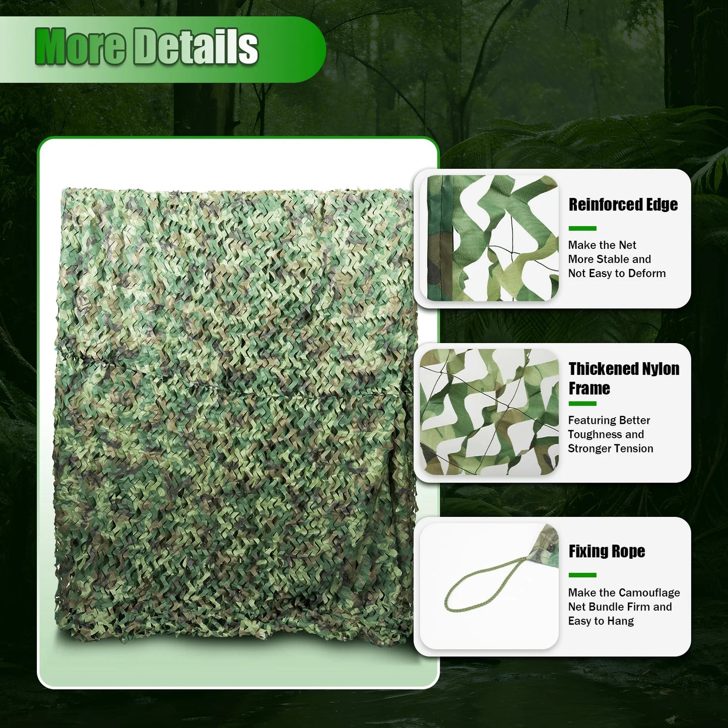 26 X 26 Ft Camouflage Net, Camouflage Netting Hide Cover Net, Woodland Camouflage Net for Camping, Hunting, Outdoor