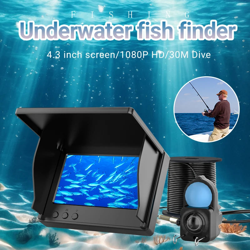 Underwater Fishing Camera Ice Fishing Camera with 4.3 IPS Wide Angle Display Infrared Night Vision with 15M /30M for Ice