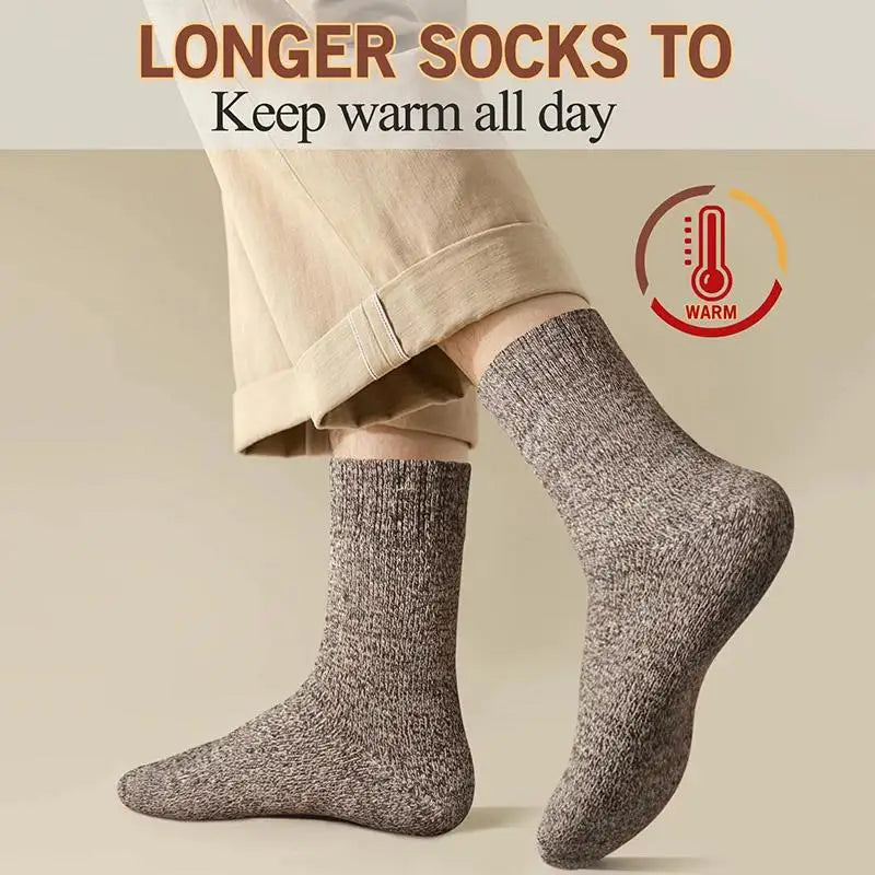 3 Pairs Winter Warm Thick Towel bottom Man Socks Wool Male Socks Slipper Socks Merino Wool Socks Against Cold Snow Socks 39-44*+
