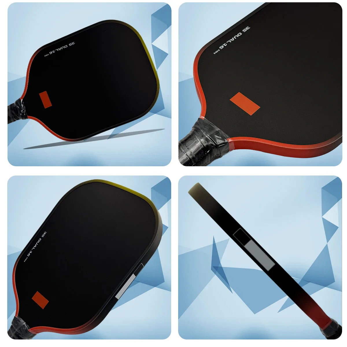 Sco-3S Dual Pickleball Paddle-Wide-Body Design for Control&Defense, Orange/Yellow Gradient Edge,Pro Certified