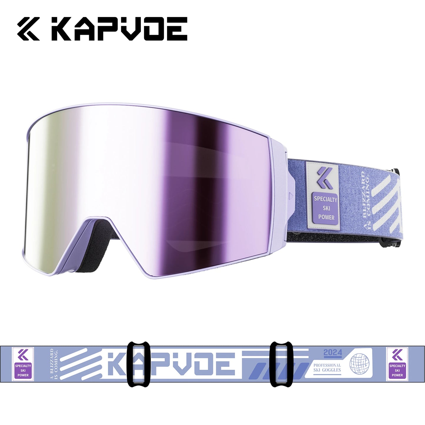 KAPVOE New Outdoor Photochromic Ski Goggles Winter Snow Sports for Unisex Snow Glasses UV400 Anti-fog Magnetic Snowboard Glasses