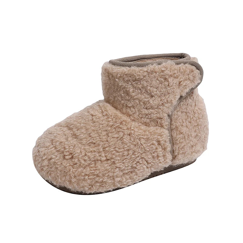 New Children's Winter Boots for Girl Warm Simple Furry Hairy Toddlers Fashion Plush Boots Short Outdoor Kids Ankle Boots Soft