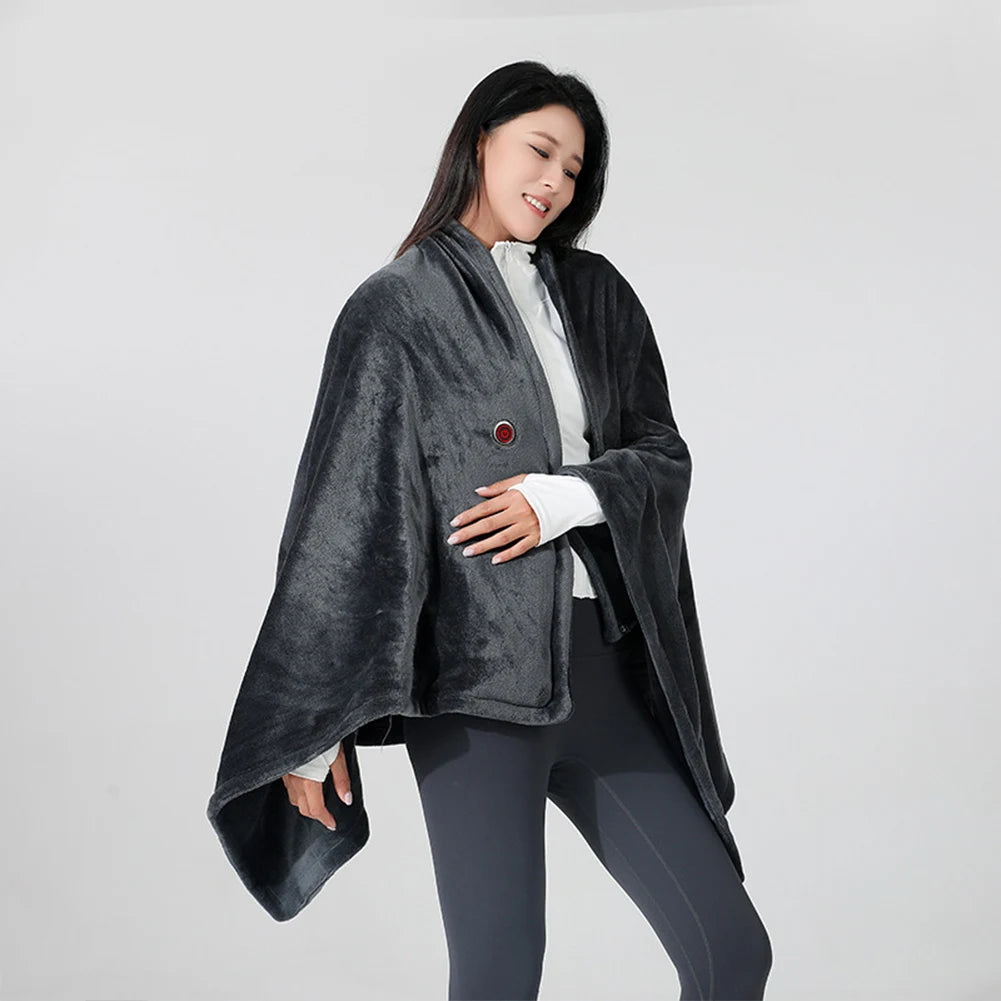 USB Flannel Heated Blanket 3 Temperature Adjustment Electric Heating Blanket Wireless Heated Blanket for Outdoor Camping