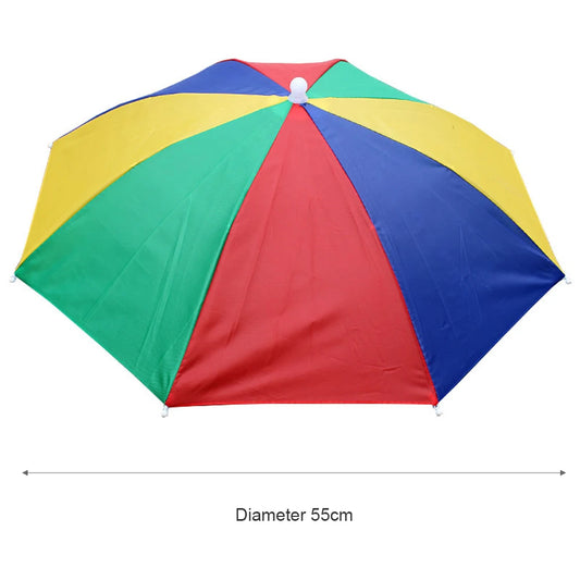 Portable Rain Umbrella Hat Foldable Outdoor Fishing Sunshade Waterproof Camping Headwear Beach Head Hats Fishing Hat 55-95CM