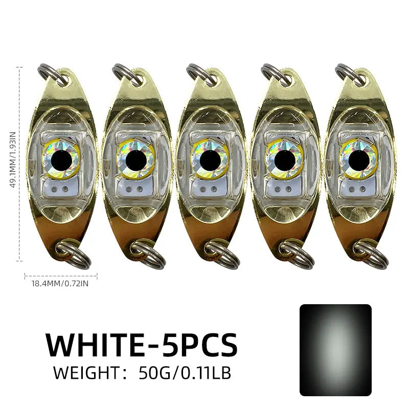 ShareShark 5pcs/bag LED Lure Light Glowing Fishing Bait Attracting Fish Flashlight Underwater Night Fishing Lure Tool