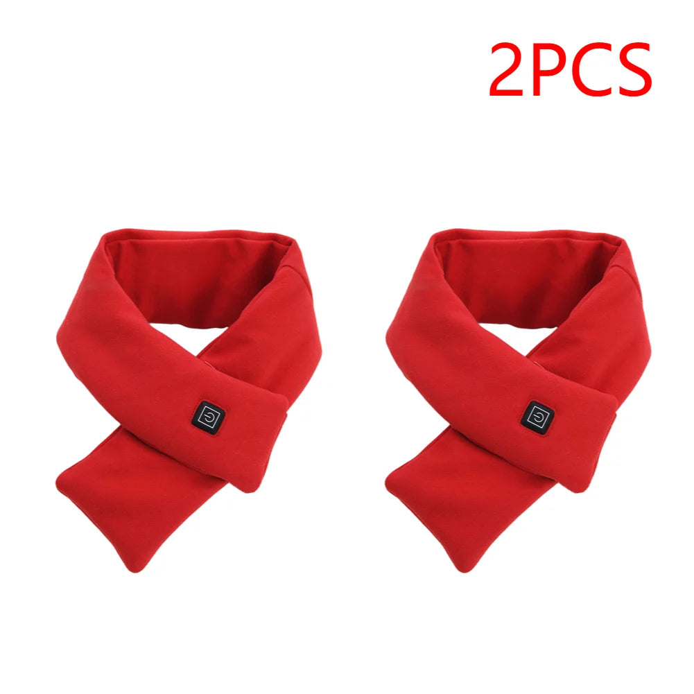 1/2pcs USB Women Men Heating Scarf Temperature Scarf 3 Gears Wrap Fleece Washable Electric Neck Warmer Not Inclound Battery for