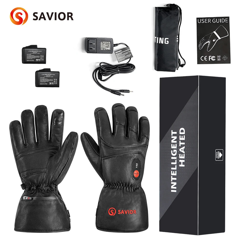 Savoir Heat Skiing Gloves Riding Skiing Fishing Hunting Outdoor Sports Rechargeable Electric Heated Gloves Winter Warmer Battery
