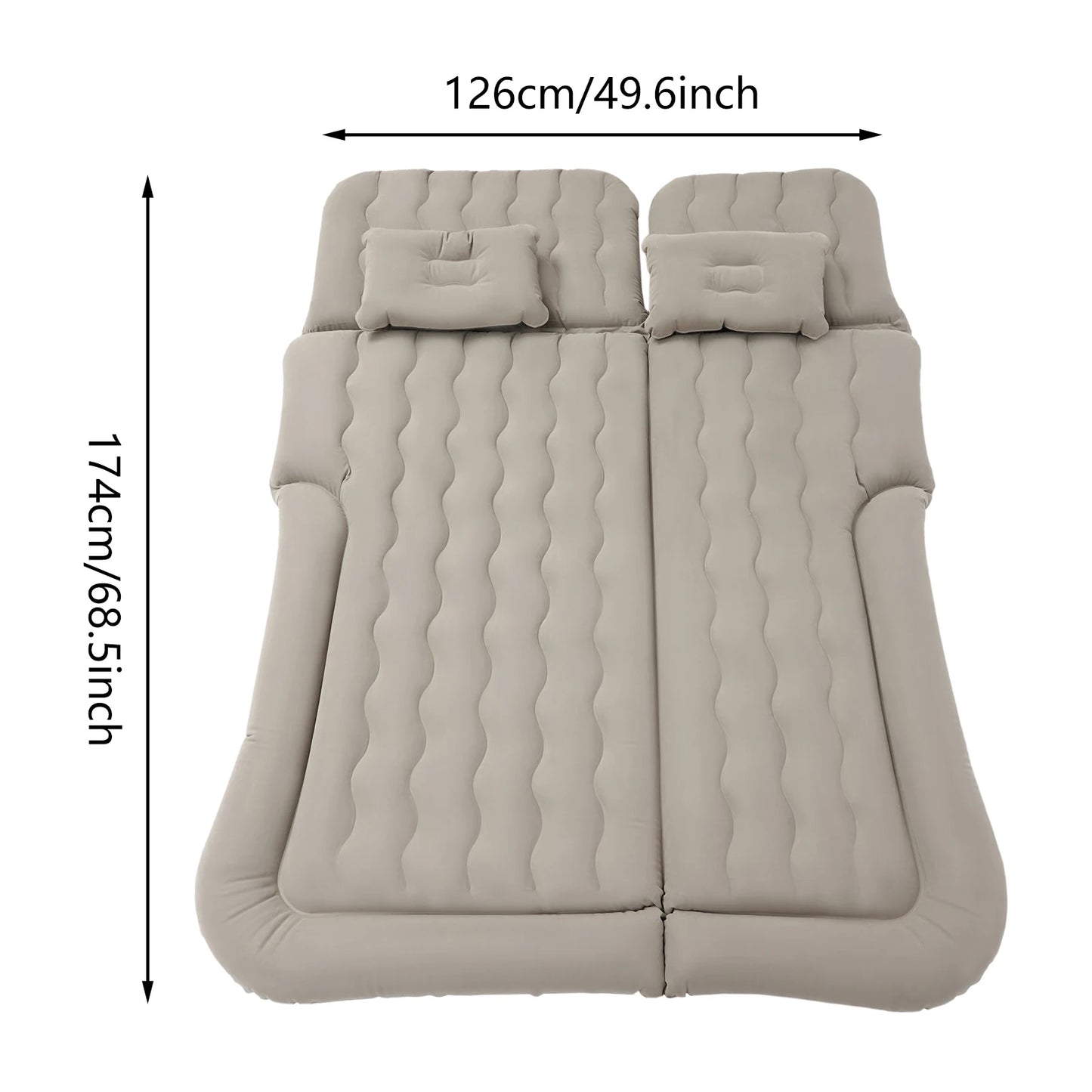 5.71×4.13ft Car Inflatable Air Bed, 75W Electric Pump Supported Air Mattress, 300kg Load Bearing With 6 Air Openings For SUVs & Off-Road Vehicles