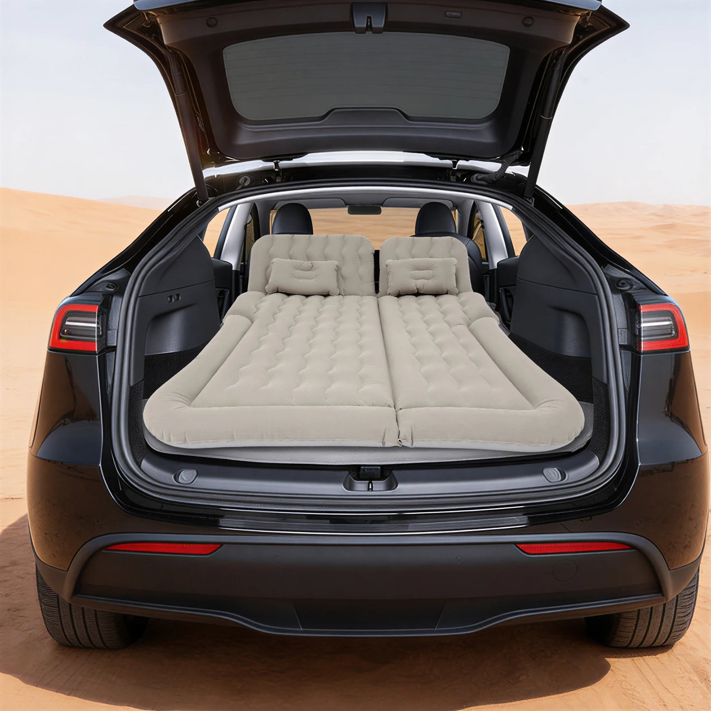 5.71×4.13ft Car Inflatable Air Bed, 75W Electric Pump Supported Air Mattress, 300kg Load Bearing With 6 Air Openings For SUVs & Off-Road Vehicles