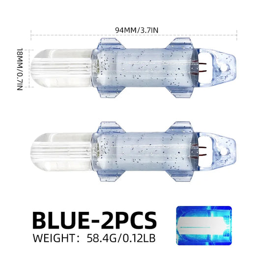 ShareShark 2pcs Fiber Optic Fishing Lure Light Underwater LED light for Attracting Fish Fishing Gear Accessories