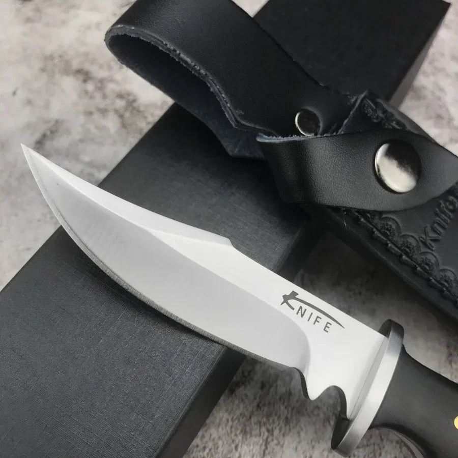 High-hardness Straight Knife Treated with Durable 7CR13MOV Steel Essential Tool Outdoor Camping Hiking Adventure Survival Knife
