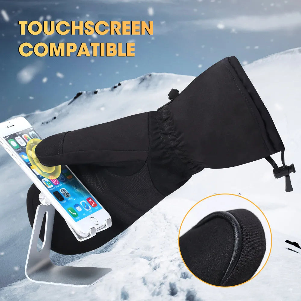 Motorcycle Heated Gloves Battery Powered Electric Heated Gloves Touch Screen Waterproof Thermal Heating Gloves for Outdoor Sport