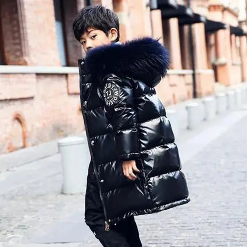 Winter Jacket for Girls Coat Teen Kids Parka Snowsuit Fashion Bright Waterproof Outerwear Children's Clothing 6 8 10 12 14 Years