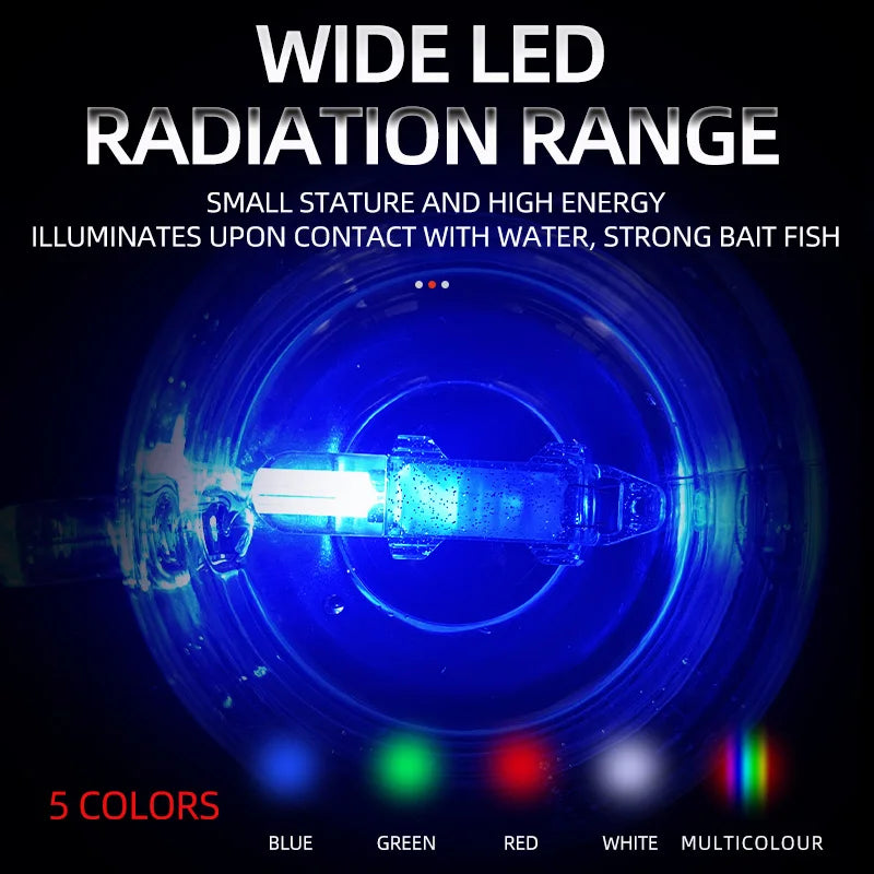 ShareShark 2pcs Fiber Optic Fishing Lure Light Underwater LED light for Attracting Fish Fishing Gear Accessories